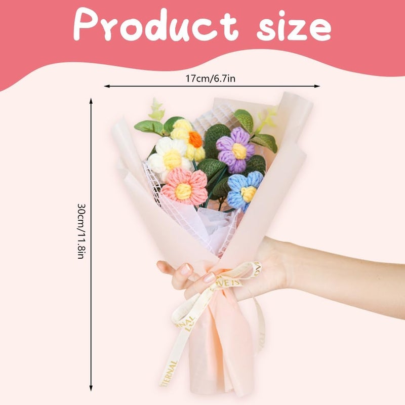 Patpat � DIY Handmade Crochet Flower Bouquet - Vibrant Colors, Yarn Material, Eco-Friendly Gift & Home Decor, Perfect for Unique & Sustainable Gifting - Image 2