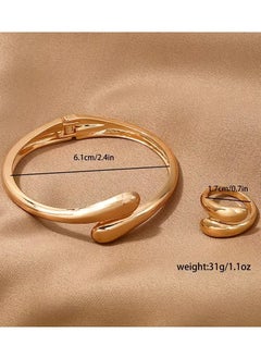 Goolsky Minimalist Style Wrap Jewelry Set Bracelet Ring Chunky Waterdrop Design Suitable For Men And Women Match Daily Outfits Party Accessory Adjustable  - Image 2