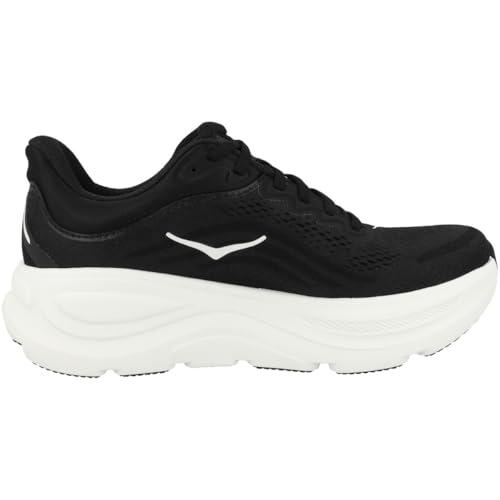 Hoka Women's Bondi 9 Sneaker, Black/White, 7.5 Wide - Image 3