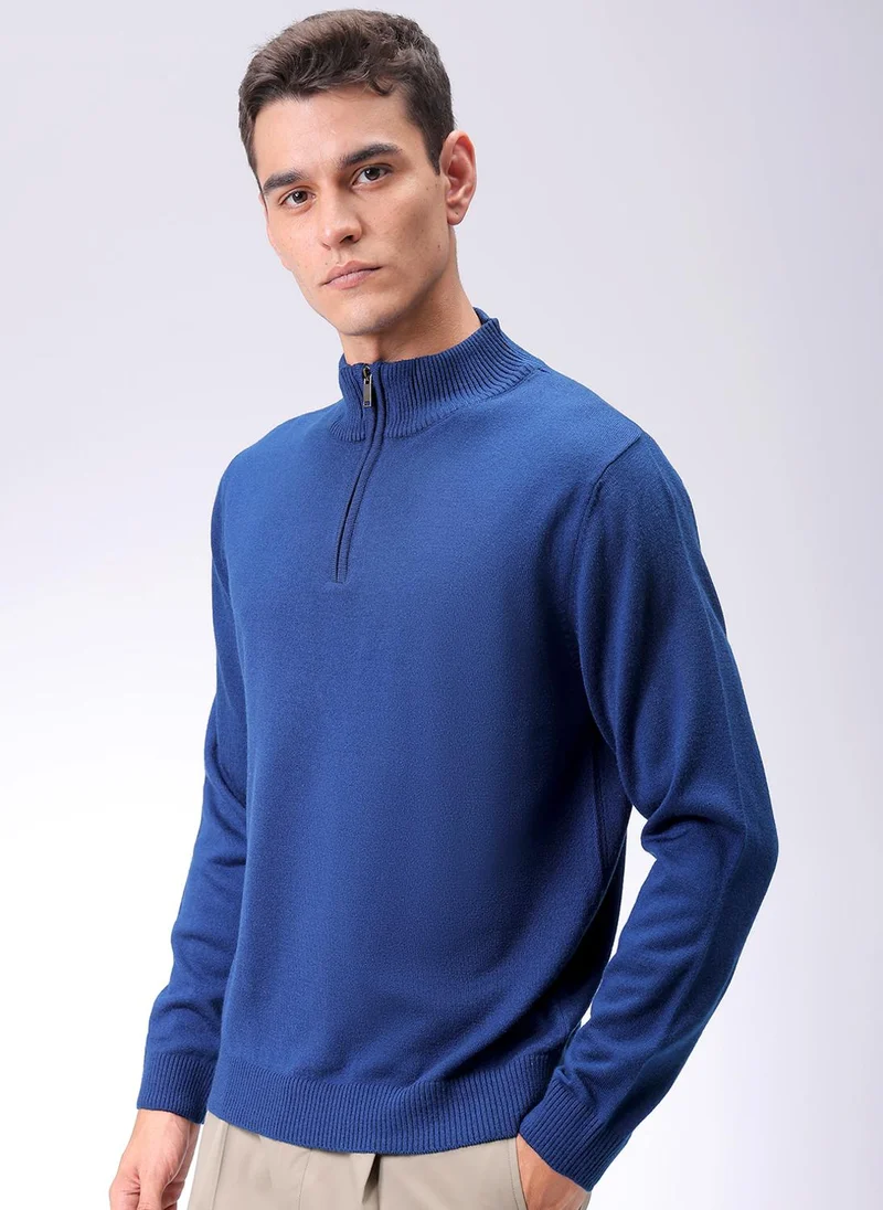 The Indian Garage Co Men Relaxed Fit Solid High Neck Sweater