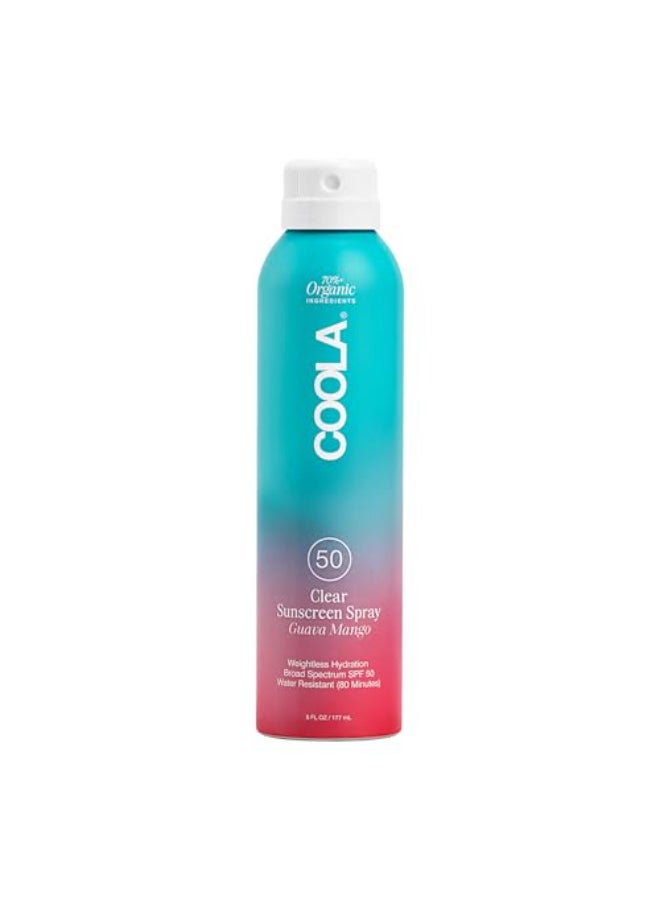 COOLA Organic Sunscreen SPF 50 Sunblock Spray Dermatologist Tested Skin Care For Daily Protection Vegan And Gluten Free Guava Mango 6 Fl Oz - Image 1