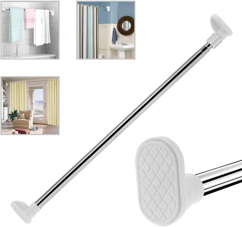 Adjustable Tension Rod, Stainless Steel, 140-260 cm, White - Image 1
