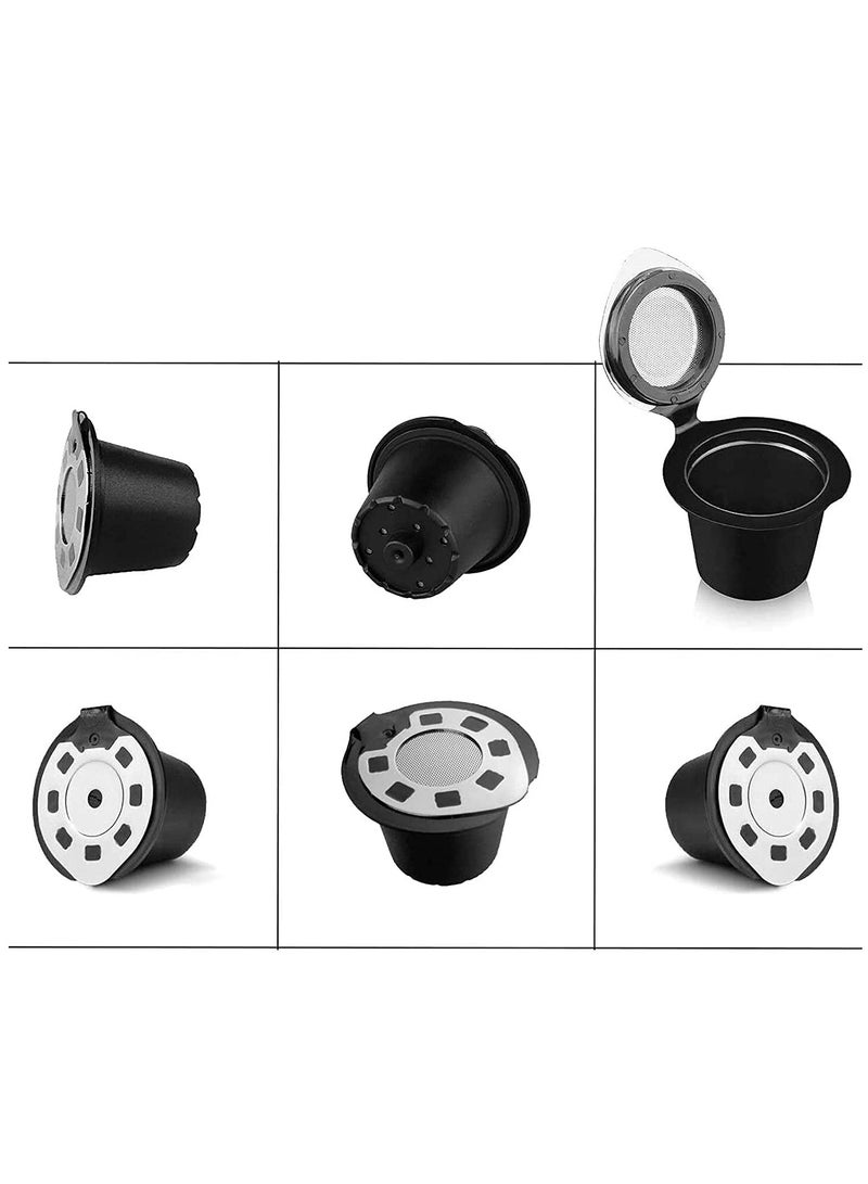 KASTWAVE Refillable Capsules for Compatible with Nespresso,Silver Reusable Coffee Capsule Pods for Compatible with Nespresso Machines with Coffee Spoon with Brush (OriginalLine Compatible Only)6 Pack  - Image 4