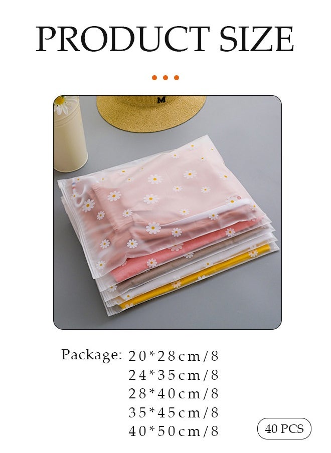 DUNISO 40Pcs Travel Storage Bags,Multi-size Travel Bags,Waterproof Multifunctional Reusable Clear Clothes Storage Bag,Travel Packing Zip Lock Bags Pouch,for Travel Clothes Shoes Cosmetics Suitcases ﻿ ﻿  - Image 2