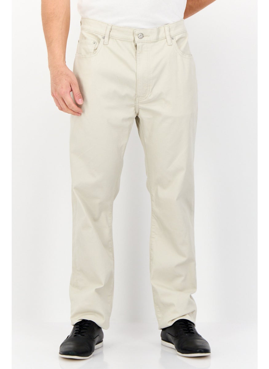DOCKERS Men Regular Fit Solid Chino Pants, Cream  - Image 1