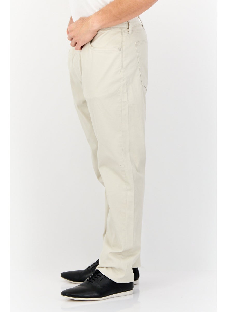 DOCKERS Men Regular Fit Solid Chino Pants, Cream  - Image 2