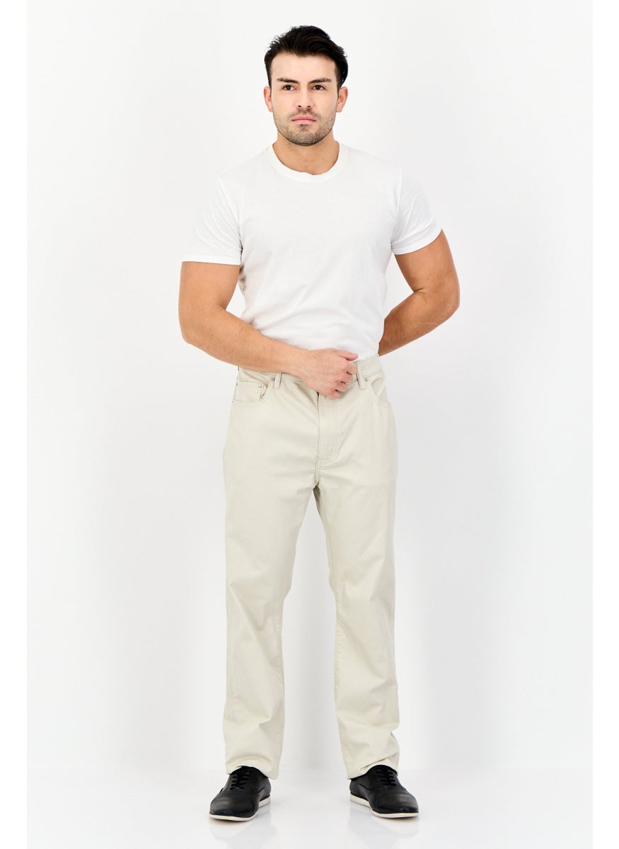 DOCKERS Men Regular Fit Solid Chino Pants, Cream  - Image 3