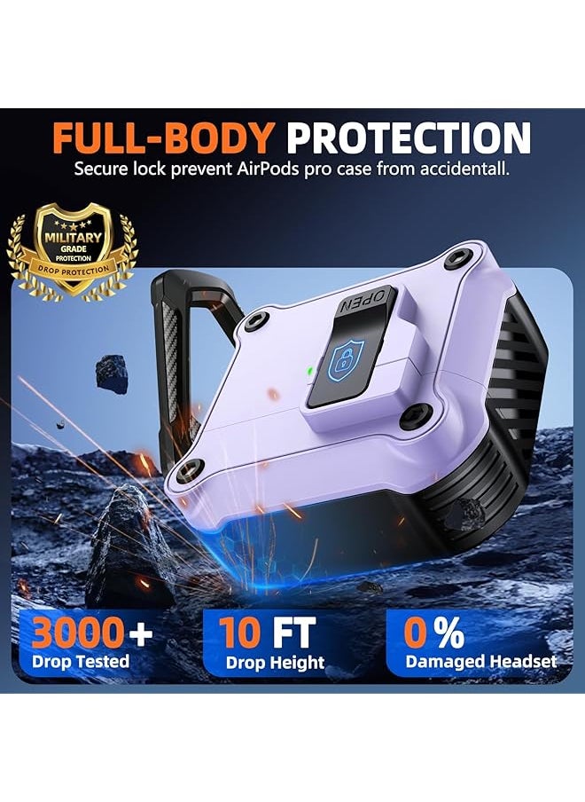 erorex - Compatible With Airpods 4Th Generation Case Automatic Snap Switch Secure For New Airpods 4 Charging Cover With Active Noise Cancellation 2024 Purple - Image 1