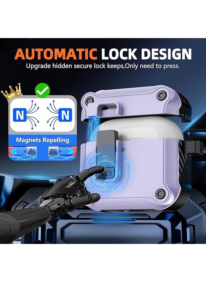 erorex - Compatible With Airpods 4Th Generation Case Automatic Snap Switch Secure For New Airpods 4 Charging Cover With Active Noise Cancellation 2024 Purple - Image 1