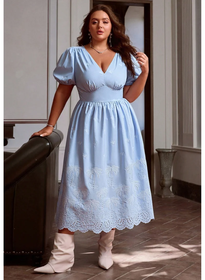 SIMPLEE Oversized women's dress suitable for curvy women's flowing skirt