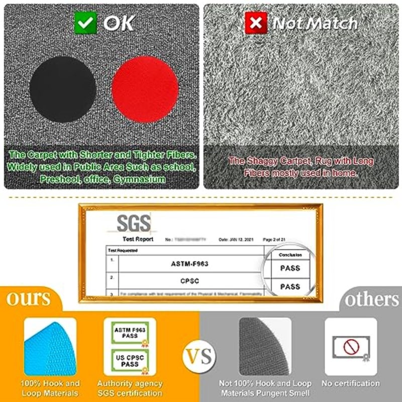 56 Pcs Carpet Spots Markers Floor Dots Carpet Circles Carpet Markers for Social Distancing and Wait Line Up, 26 Alphabet and 30 Pcs Carpet Dots Carpet Spots for Classroom, 6 Colors - Image 2