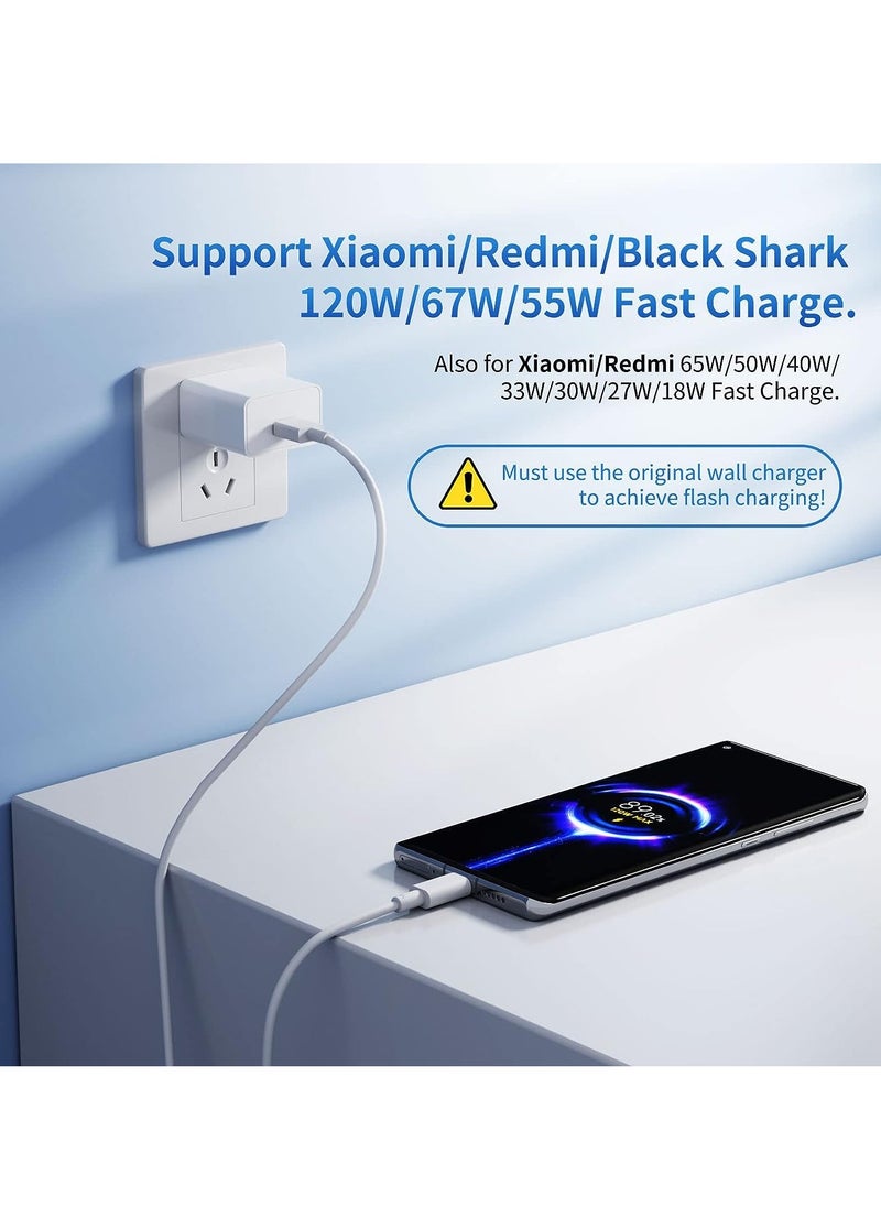 Generic - كابل شحن USB C لـ Redmi Note 13/Note 12/Note 12 Pro/Note 11، كابل شحن سريع 120 وات 3A من النوع C لـ Xiaomi 12T Pro 11T Pro 11T 12 Pro 13 Pro Pad 5 POCO M5 - Image 1