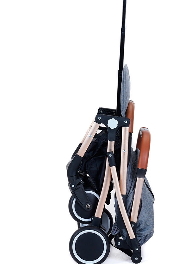 ينيكو باعربة أطفال يونيكو HY الكلاسيكية – عربة قابلة للطي وخفيفة الوزن مع مظلة قابلة للتعديل، ومقعد قابل للإمالة، وحزام أمان وسلة تخزين – ركوب سلس مع عجلات ممتصة للصدمات – مناسبة للمواليد والأطفال الصغار – تصميم أنيق باللون الرمادي الداكن - Image 3