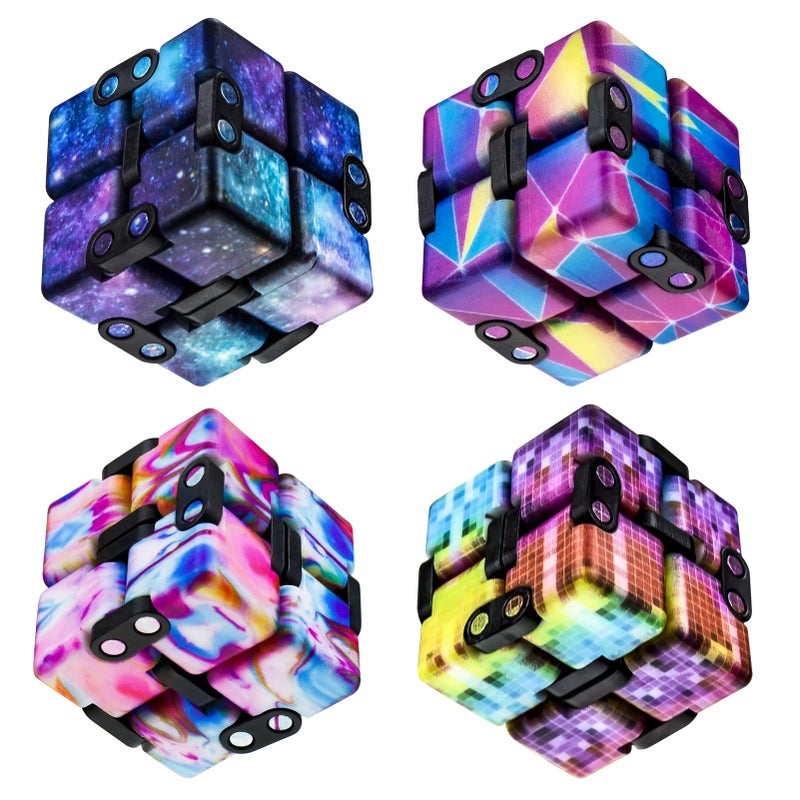 WUQID Infinitycube Fidget Toy Stress Relieving Fidgeting Game for Kids and AdultsCute PocketSized Unique Gadget for Anxiety Relief and Kill Time 4 Colorful - Image 3