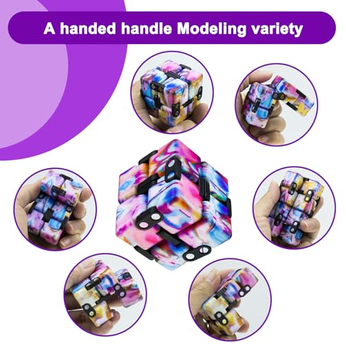 WUQID Infinitycube Fidget Toy Stress Relieving Fidgeting Game for Kids and AdultsCute PocketSized Unique Gadget for Anxiety Relief and Kill Time 4 Colorful - Image 5