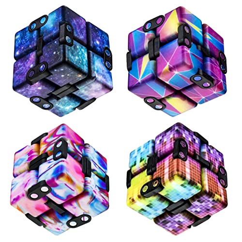 WUQID Infinitycube Fidget Toy Stress Relieving Fidgeting Game for Kids and AdultsCute PocketSized Unique Gadget for Anxiety Relief and Kill Time 4 Colorful - Image 1