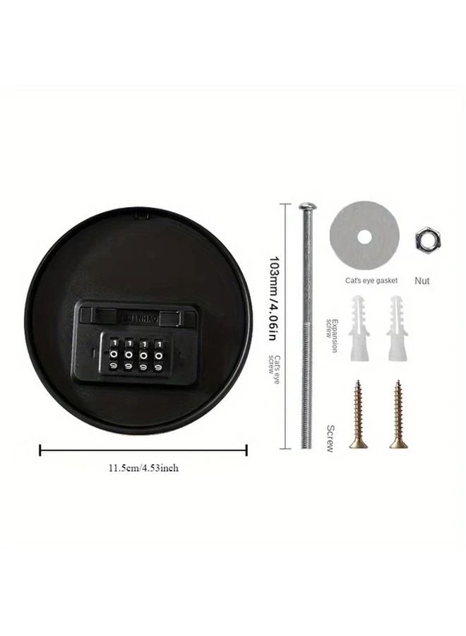 Black Wall Mounted Combination Lock Box Hidden Key Storage Secure Code Organizer - Image 4