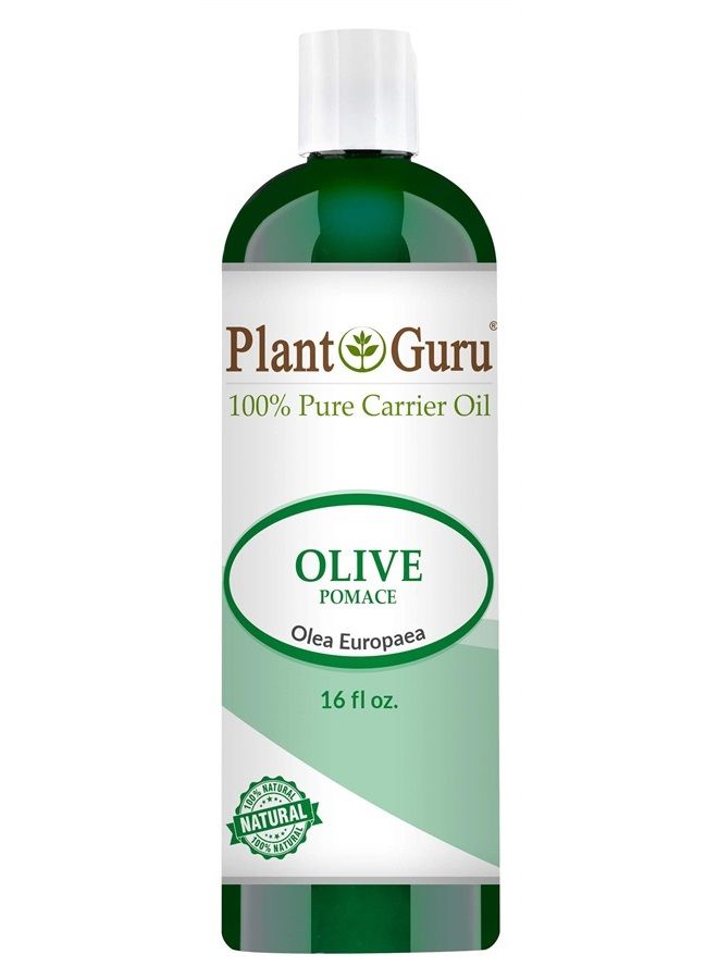 Plant Guru Olive Oil 16 oz Pomace Cold Pressed 100% Pure Natural Carrier - Skin, Body And Face. Great For Moisturizing Creams, Lotions, Scalp Treatments, and Lip Balms - Image 1
