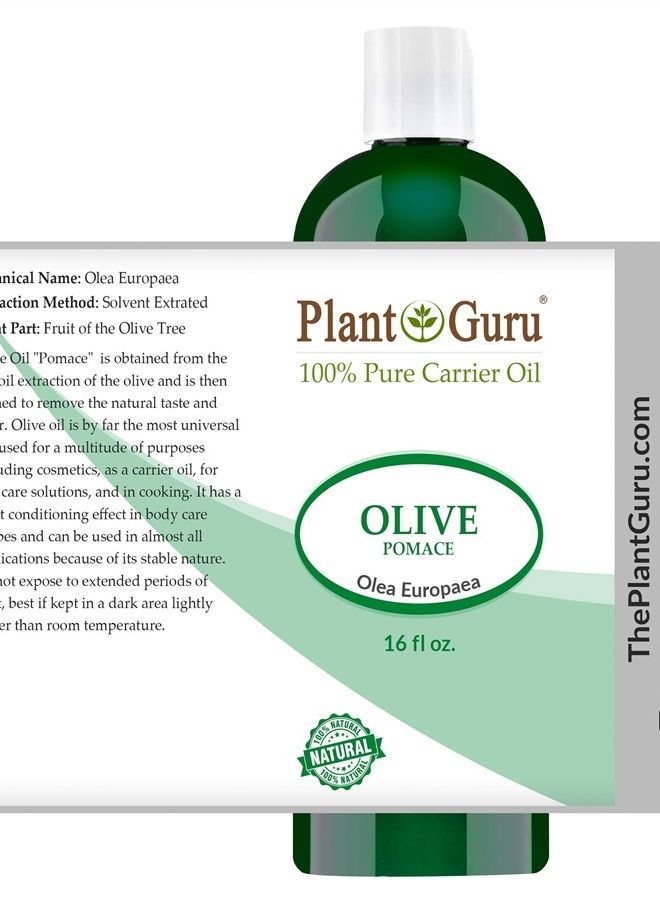 Plant Guru Olive Oil 16 oz Pomace Cold Pressed 100% Pure Natural Carrier - Skin, Body And Face. Great For Moisturizing Creams, Lotions, Scalp Treatments, and Lip Balms - Image 2