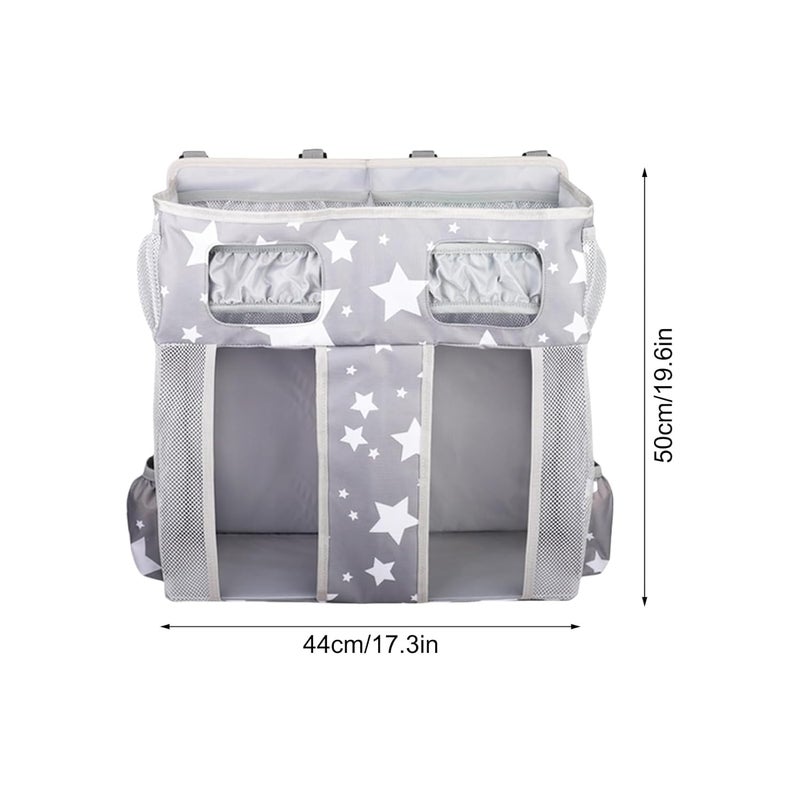 Diaper Stacker - Bedside Pockets Organizer for Baby Cribs | Nursery Pockets Stacker Large Capacity Oxford Diapers Bag for Milk Bottle Wipes Bib - Image 5