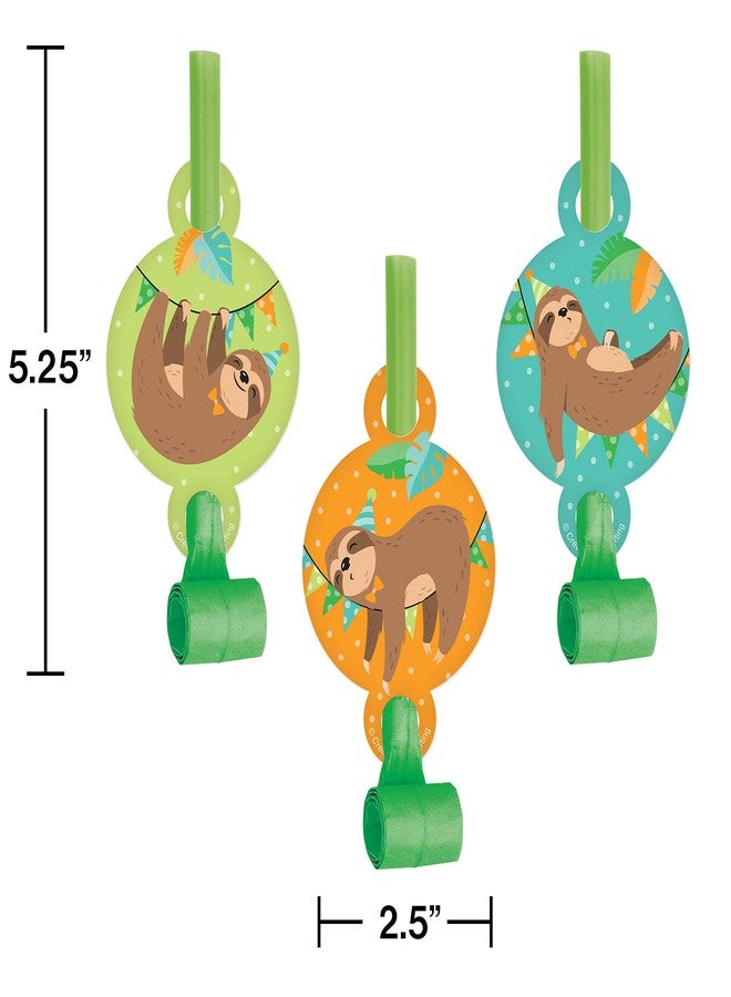 Creative Converting Sloth Party Party Blowers, 8 ct, Multicolor, 2.55" x 5.25" - Image 3