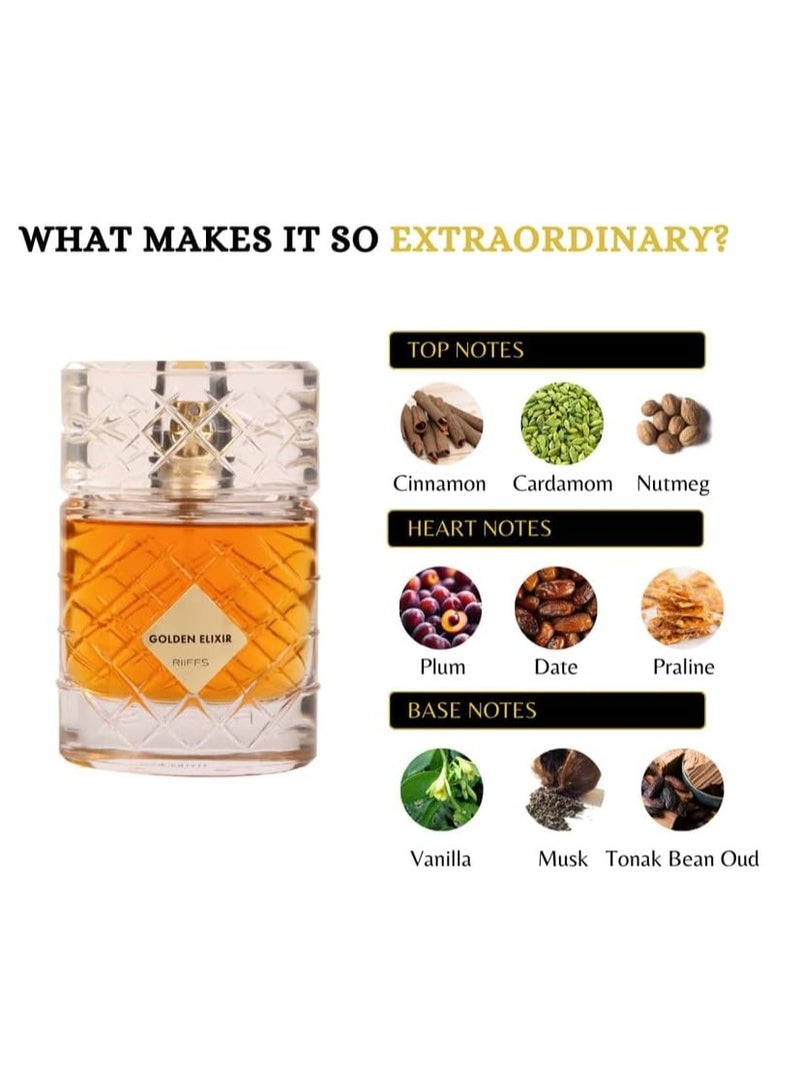 عطور ريفس عطر ريفز جولدن إلكسير للرجال والنساء | ماء عطر يدوم طويلاً | رائحة جريئة وراقية – 100 مل - Image 2