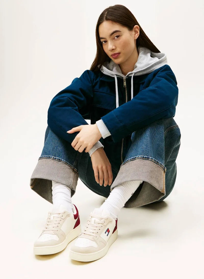 تومي جينز سنيكرز جلدي بنمط ريترو