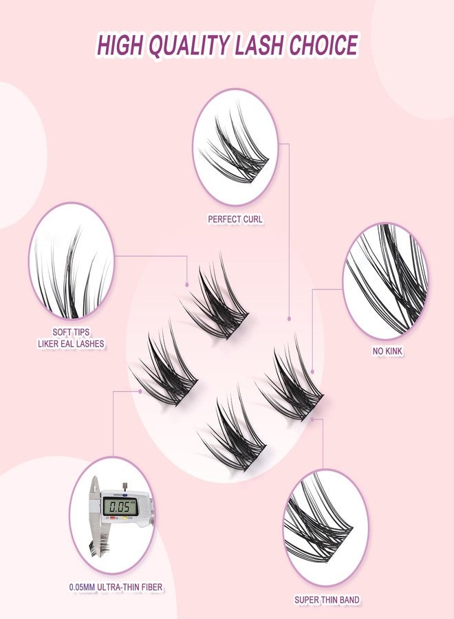 NMKL38 Lash Extension Kit DIY Lash Clusters Eyelash Extension Kit Individual Lashes Kit with Lash Bond and Seal, Lash Tweezers for Self Use (8-16mm) - Image 4