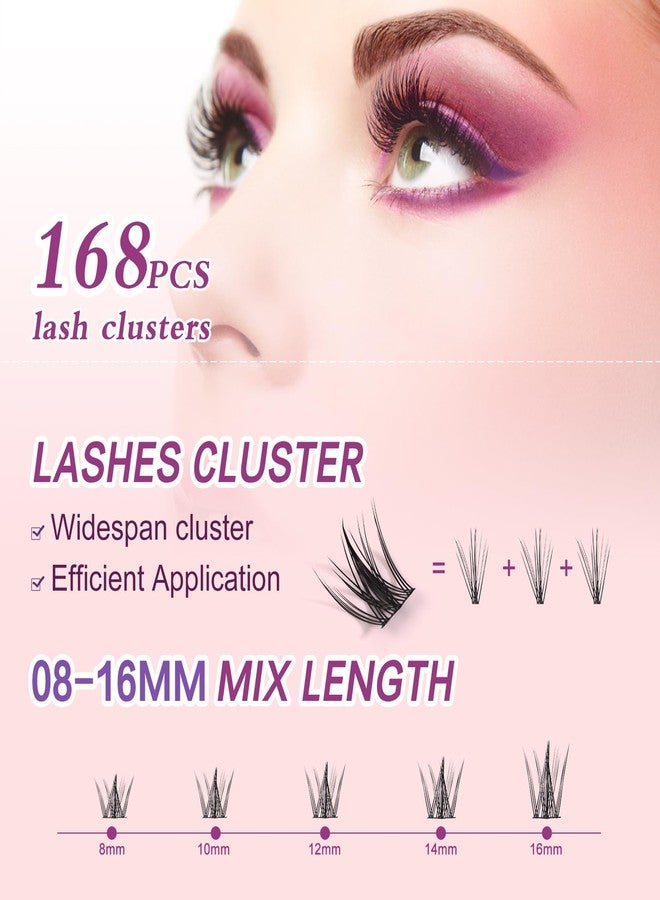 NMKL38 Lash Extension Kit DIY Lash Clusters Eyelash Extension Kit Individual Lashes Kit with Lash Bond and Seal, Lash Tweezers for Self Use (8-16mm) - Image 3