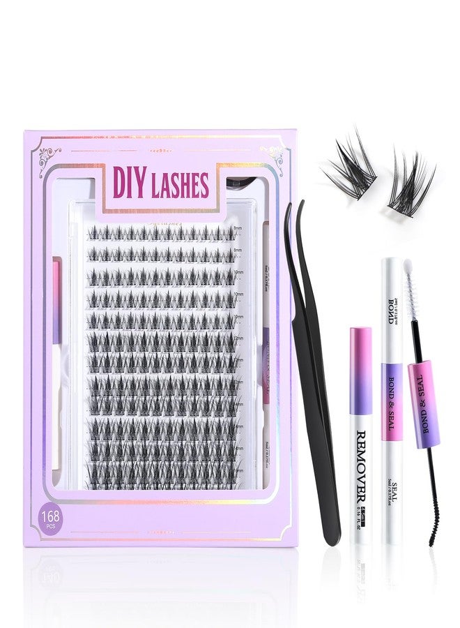 NMKL38 Lash Extension Kit DIY Lash Clusters Eyelash Extension Kit Individual Lashes Kit with Lash Bond and Seal, Lash Tweezers for Self Use (8-16mm) - Image 1