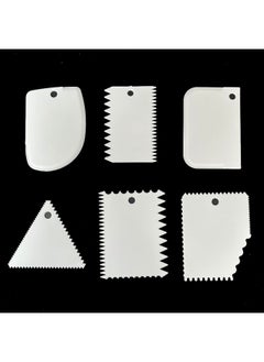 Spot Three-piece Cream Scraper Sawtooth Arc Scraper Decorating Tool Baking Cut DIY Plastic Scraper-Specifications:Set Of 6 Pieces-Color:Purple
