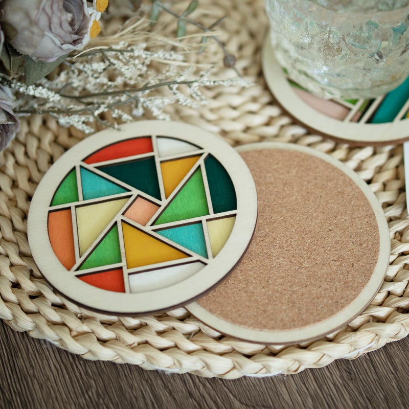 Temlum Wooden Coasters Painting Kit, Paint You Own Coaster Wooden Painting Craft Kit for Adults and Beginners Art Craft Supplies (Barn Quilt) - Image 4