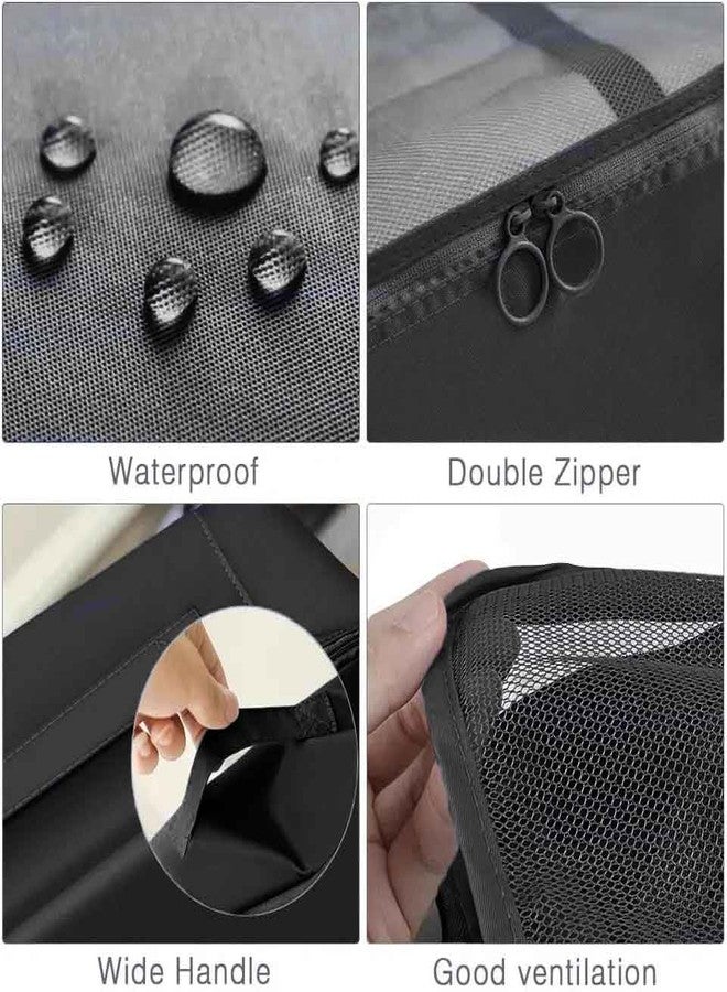 Bluwings 7 Pcs Foldable Luggage and Laundry Bag Pouch Waterproof Travel Toiletry Organizer Garment Storage Bag Portable Packing Cubes Storage Bag (1 Pc) (7 PCS-BLACK) - Image 2