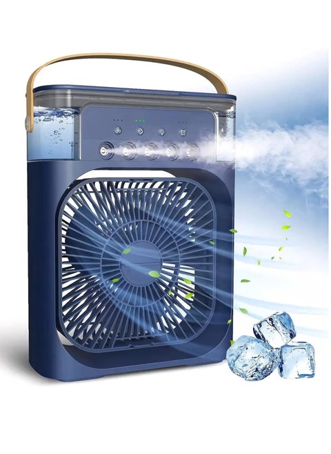 Portable Air Cooler Fan Mini Cooler for Home with 3 Speed Mode, Mist Fan with Water Spray, 7Color LED and Timer,Personal Cooler Desk Fan for Shop,Office,Kitchen