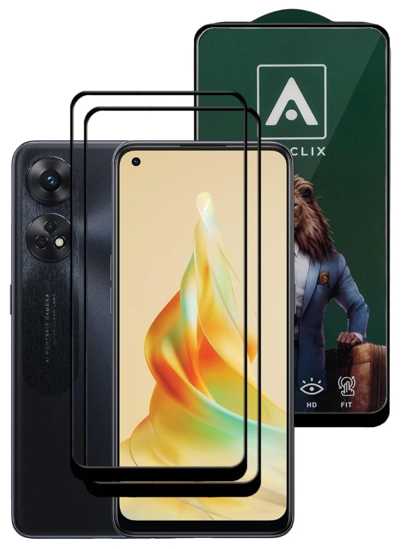 ACLIX 2 Pieces Antistatic ESD Dustproof Premium Quality High Definition Tempered Glass Screen Protector Designed For Oppo Reno8 T - Image 1