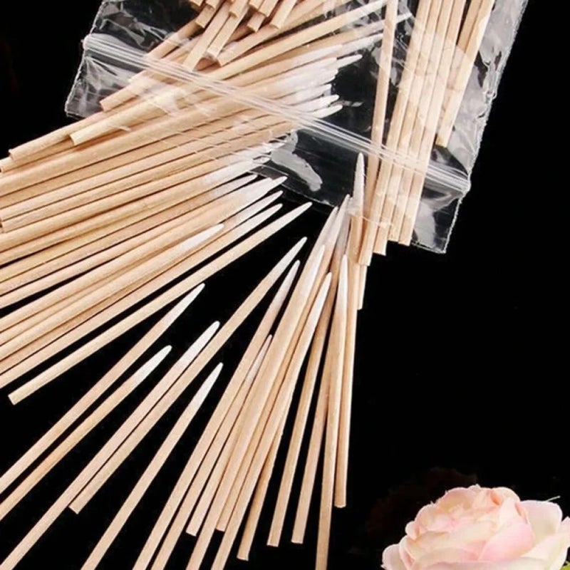 Pointed Swab With Stick 500 Pieces Disposable Makeup Nail Polish Touch Up Eyebrow Cleaning Personal Car Care - Image 1