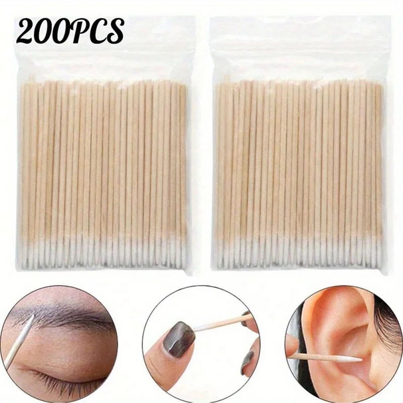 Pointed Swab With Stick 500 Pieces Disposable Makeup Nail Polish Touch Up Eyebrow Cleaning Personal Car Care - Image 3