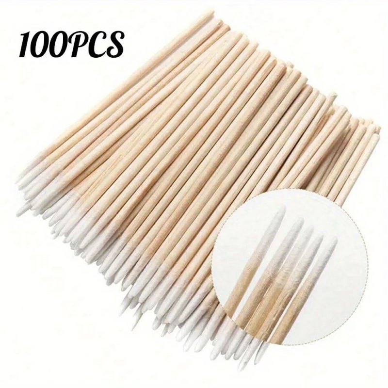 Pointed Swab With Stick 500 Pieces Disposable Makeup Nail Polish Touch Up Eyebrow Cleaning Personal Car Care - Image 2