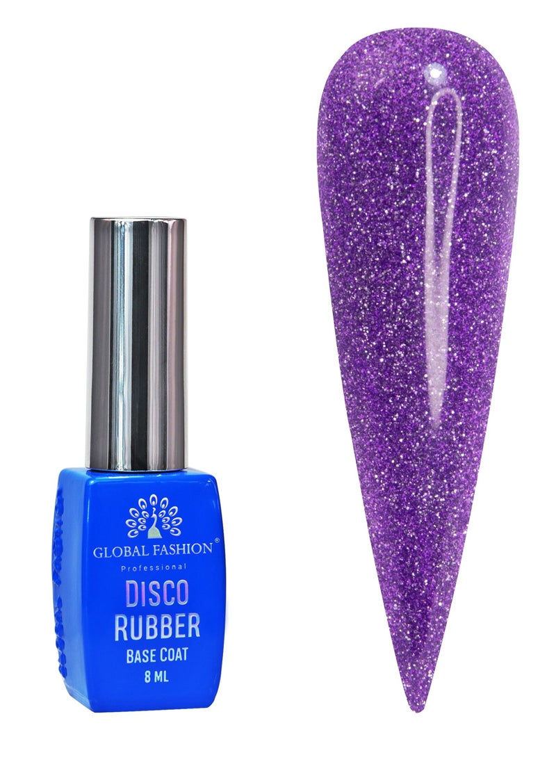 GLOBAL FASHION - Global Fashion Disco Reflective Rubber Base | 8ml | Long-lasting Shine | Nail Art | (12) - Image 1
