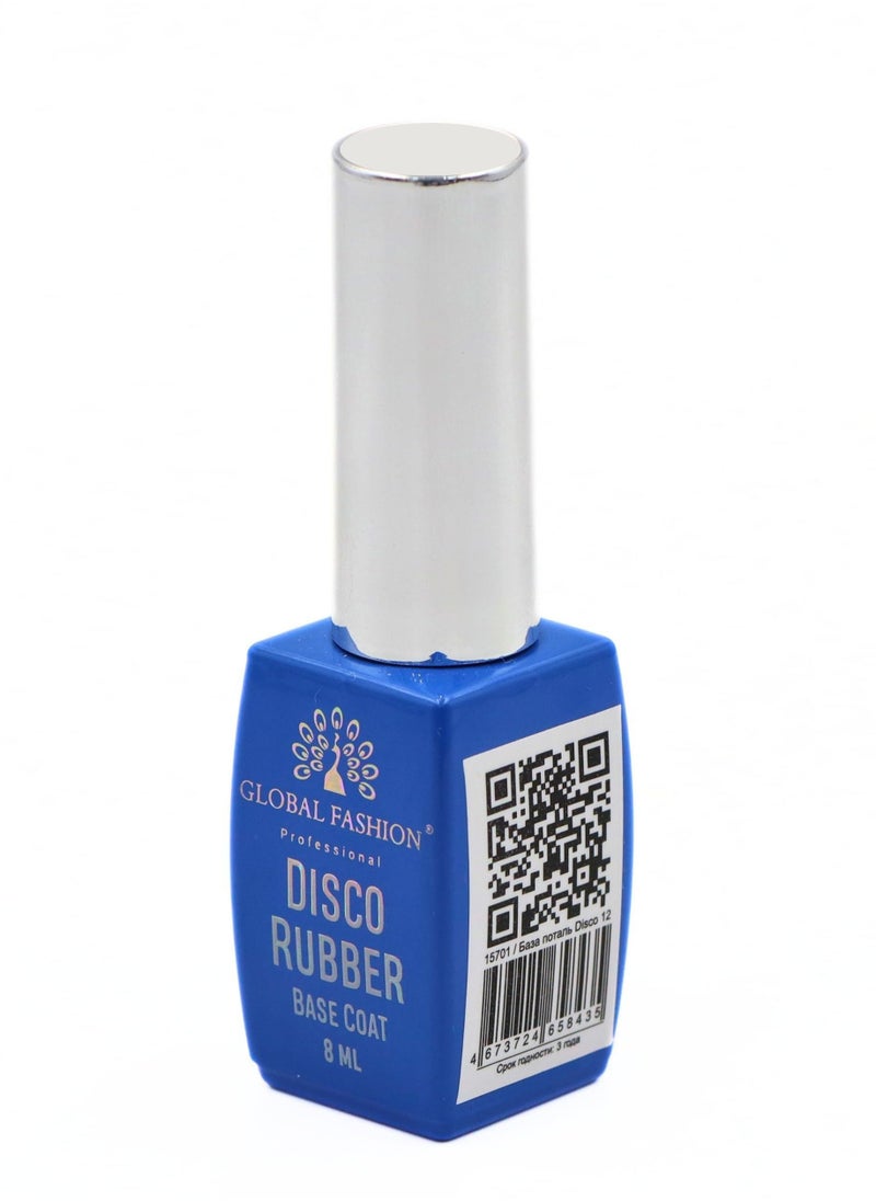 GLOBAL FASHION - Global Fashion Disco Reflective Rubber Base | 8ml | Long-lasting Shine | Nail Art | (12) - Image 1