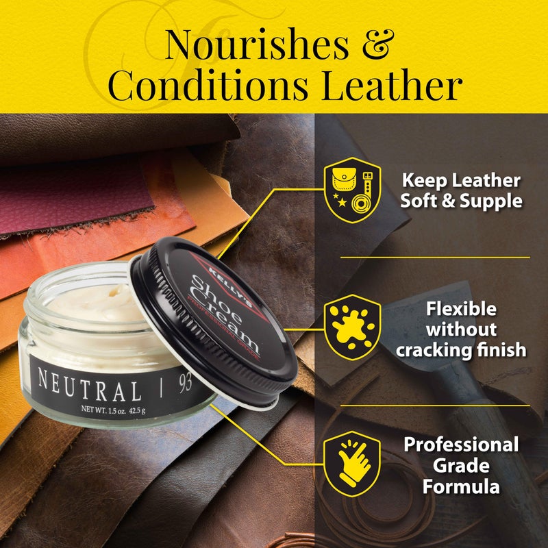 KELLYS Kelly's Neutral Shoe Polish 1.5 oz - Professional Leather Shoe Cream - Image 5