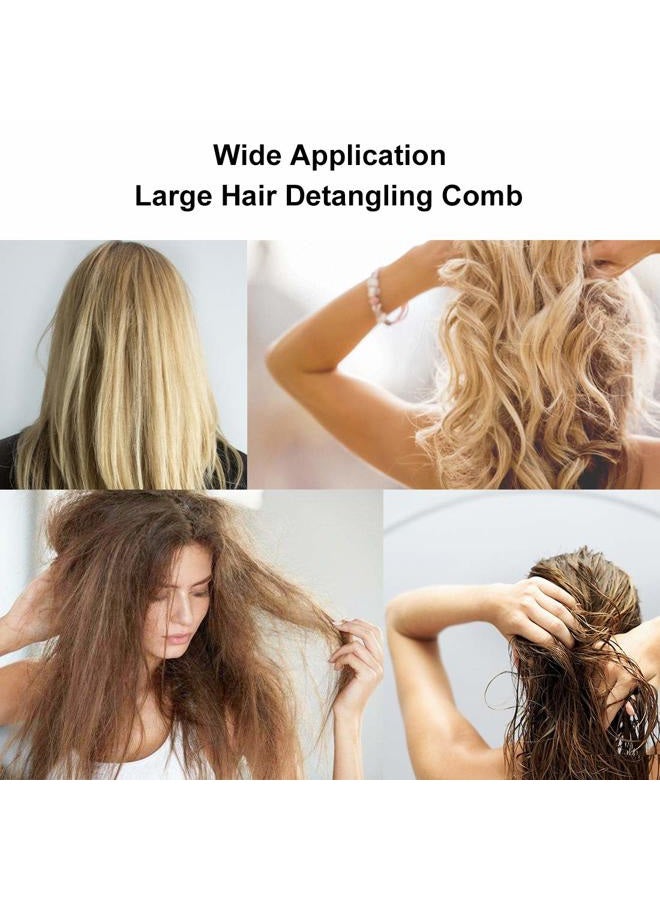 Kinyanco 2PCS Large Hair Detangling Comb Wide Tooth Pocket Comb French Design Hair Brush Paddle Hair Comb Detangler Tortoise Shell Styling Comb for Thick and Straight Curly Hair - Image 5