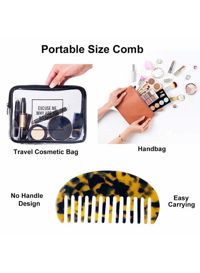 Kinyanco 2PCS Large Hair Detangling Comb Wide Tooth Pocket Comb French Design Hair Brush Paddle Hair Comb Detangler Tortoise Shell Styling Comb for Thick and Straight Curly Hair - Image 4