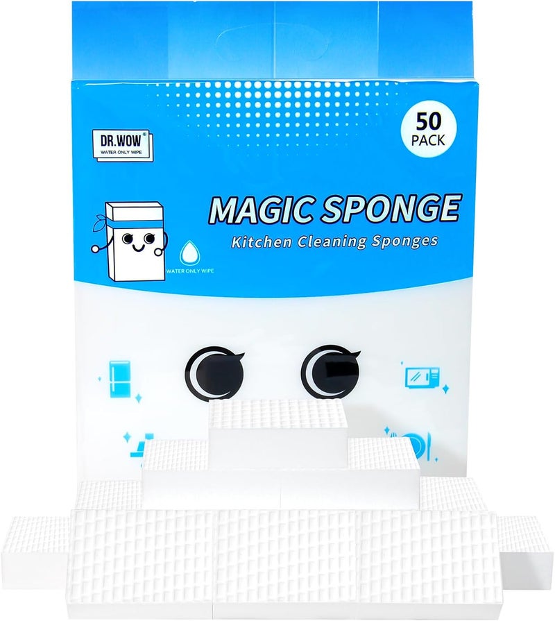 Dr.WOW 50 Ct Thick Melamine Sponges 1.18in - Sink, Bathtub & Tile Cleaner(Ultra-Durable) - Image 1