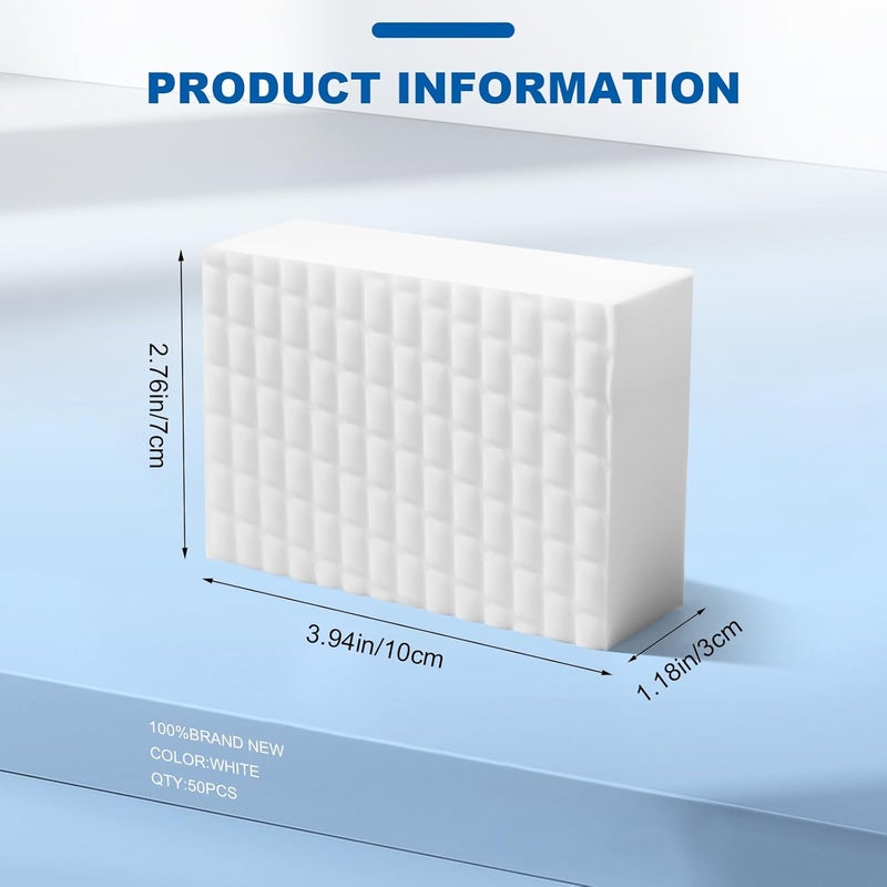 Dr.WOW 50 Ct Thick Melamine Sponges 1.18in - Sink, Bathtub & Tile Cleaner(Ultra-Durable) - Image 2