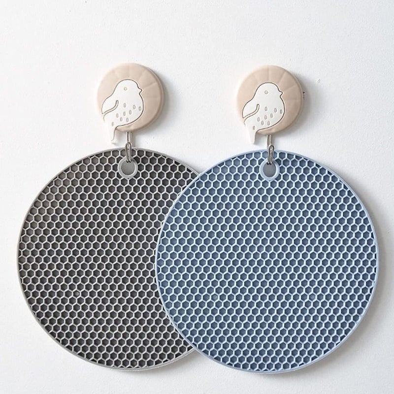 we3 6 PCS Trivets Jar Openers Gripper Coasters, Bottle Lid Openers, Double Boiled Holder, Cup Holder, Multi-Purpose Non Slip Jar Grip Opener Set of 6 18 * 18 cm Random Color - Image 4