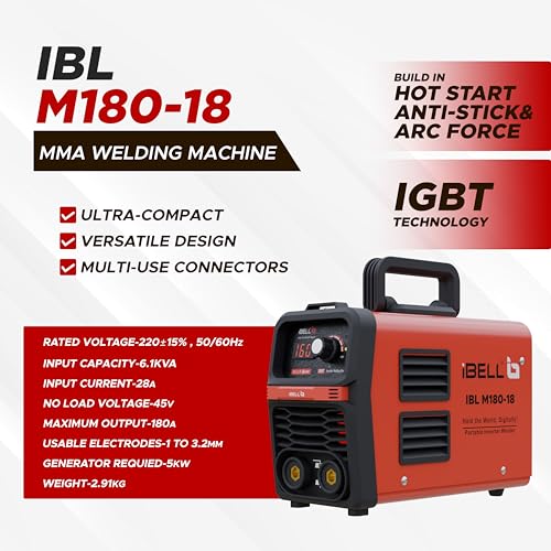 IBELL TOOLS iBELL M180-18 Inverter ARC Compact Welding Machine (IGBT) 180A | Built-in Hot Start, Anti-Stick, Arc Force | Supports 1–3.2mm Electrodes | 220V- 1 year warranty - Image 2