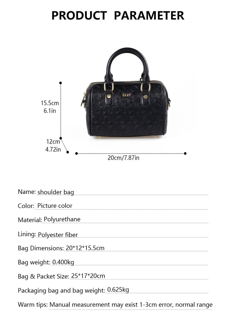 Donna Karan 2026 New Design Women Monogram Mini Boston Bag, Fashion Top Handle Pillow Handbag,  Shoulder Satchel Bag For Daily Travel - Image 4
