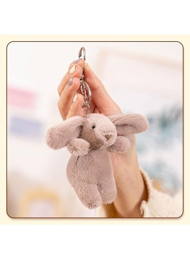 Cute Bunny Plush Keychain for Backpack, 3.5" Inch Mini Rabbit Keychain Purse Charm Pendant Gift for Girls Women - Image 1