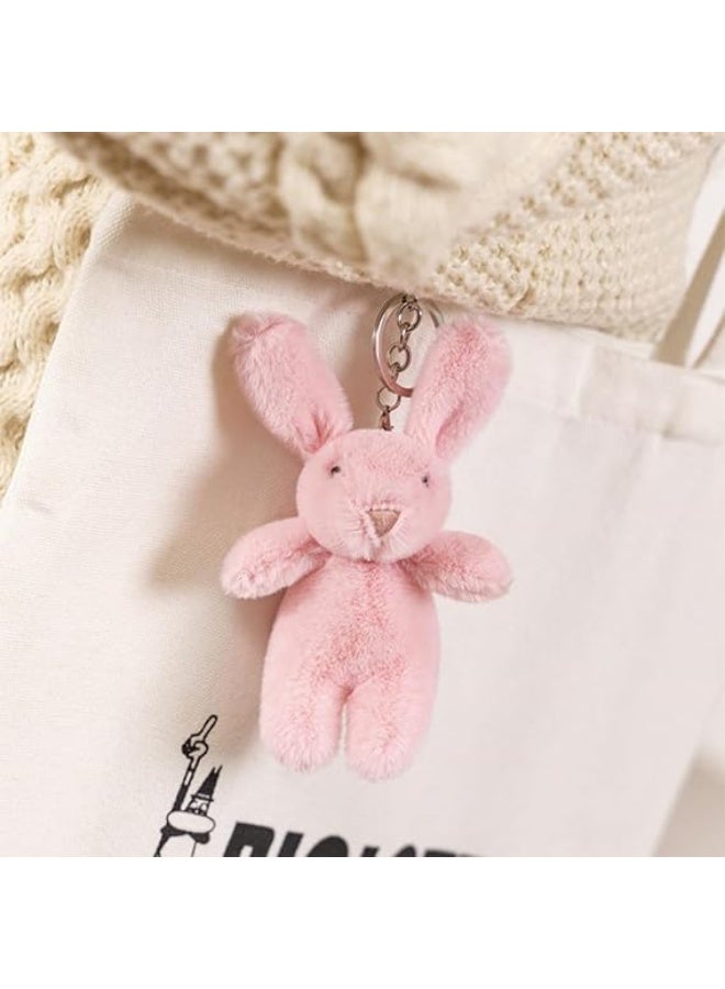 Cute Bunny Plush Keychain for Backpack, 3.5" Inch Mini Rabbit Keychain Purse Charm Pendant Gift for Girls Women - Image 4